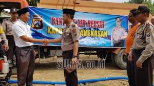 Polres Pamekasan Kembali Berbagi Air Bersih di Palengaan