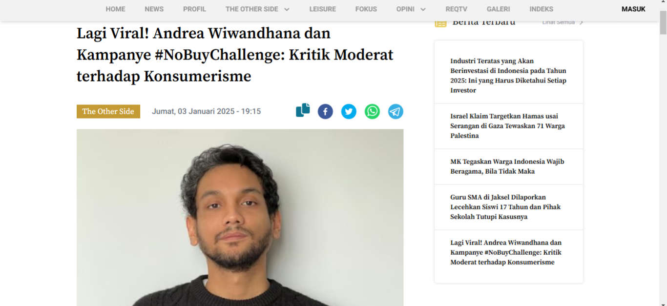 Andrea Wiwandhana Ajak Masyarakat Bangun Reputasi Digital, Bukan Sekadar Konsumsi Material